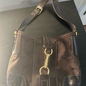 Vintage Chocolate brown Coach purse with golden hardware